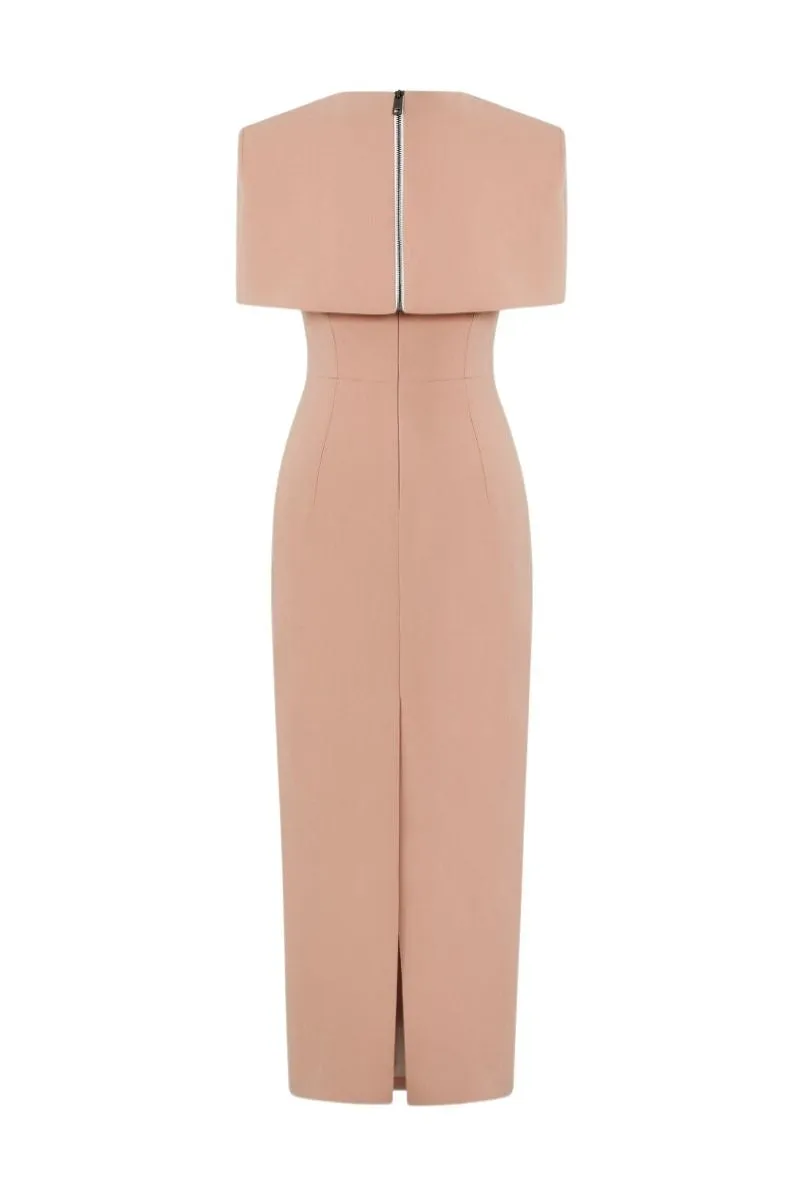 BURFORD CORAL MIDI DRESS