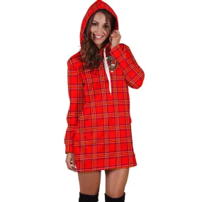 Burnett Modern Tartan Hoodie Dress with Family Crest