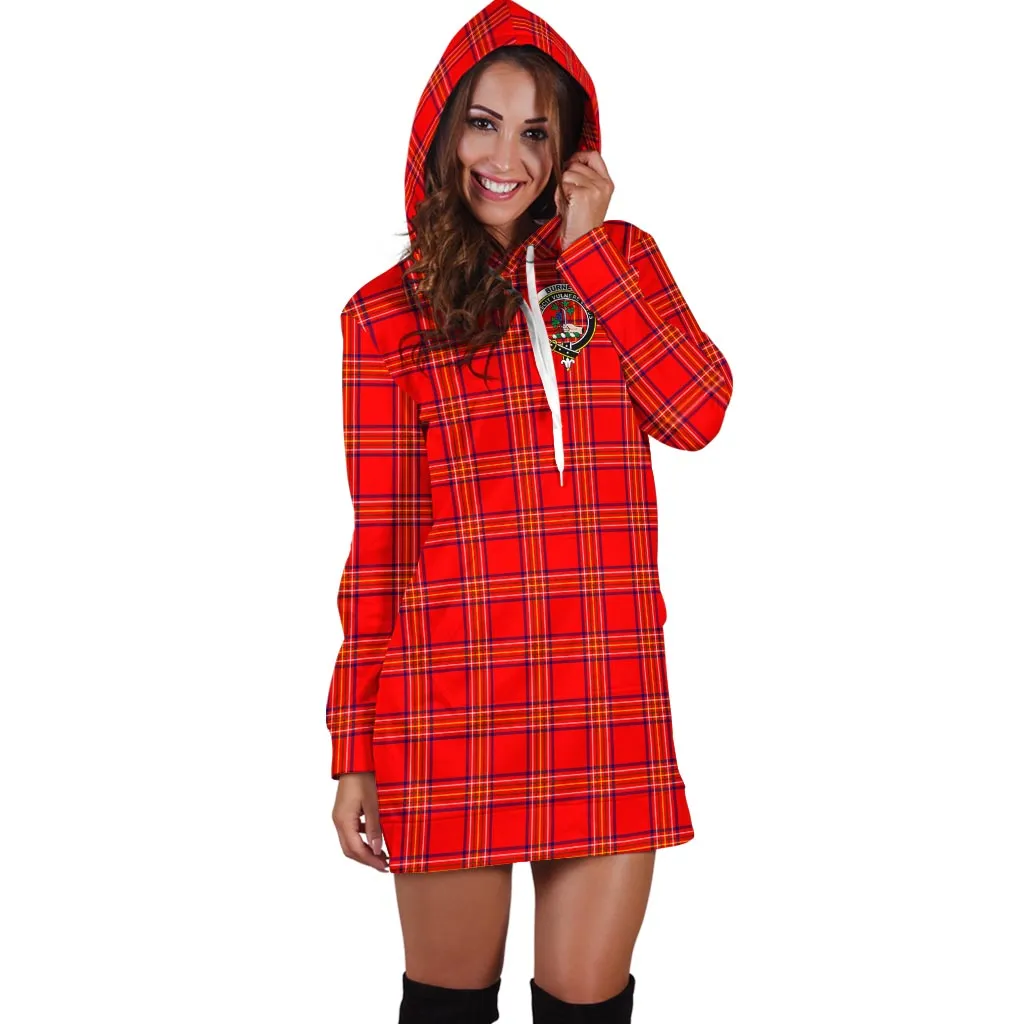 Burnett Modern Tartan Hoodie Dress with Family Crest