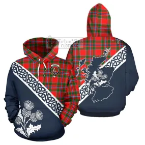 Butter Tartan Hoodie Featuring Thistle and Scotland Map