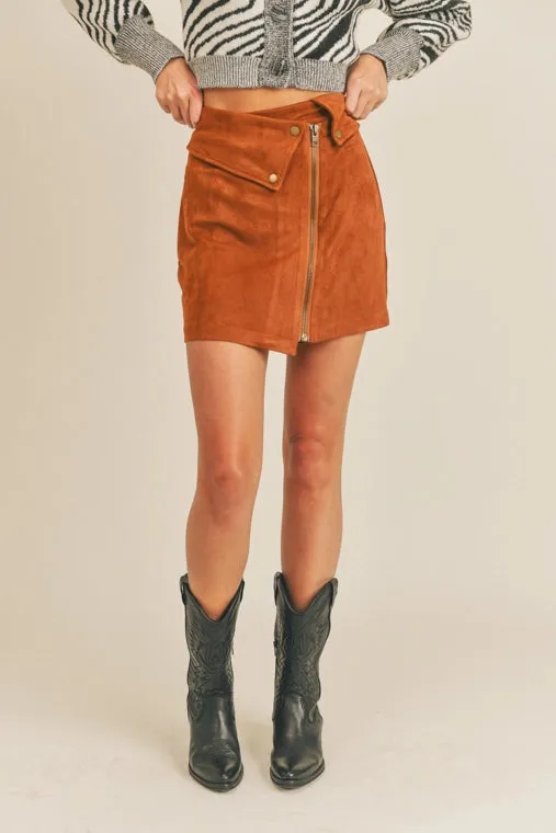 Camel Suede Skirt - Final Sale