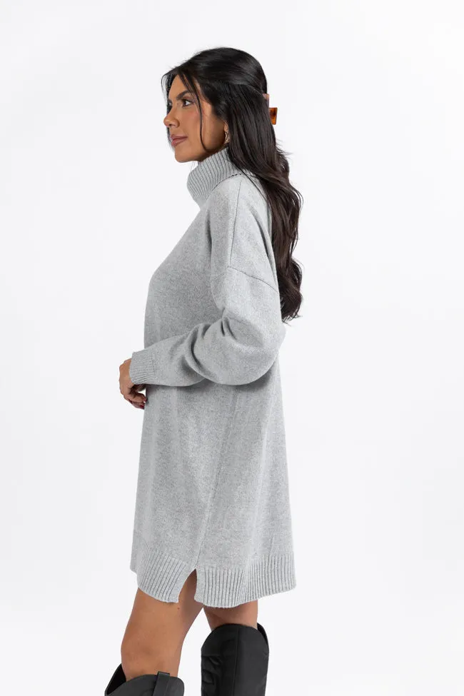 Changing Locations Grey Turtleneck Sweater Dress FINAL SALE