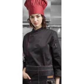 CHEF JACKET BLACK RED LINE PUSS BOTTON