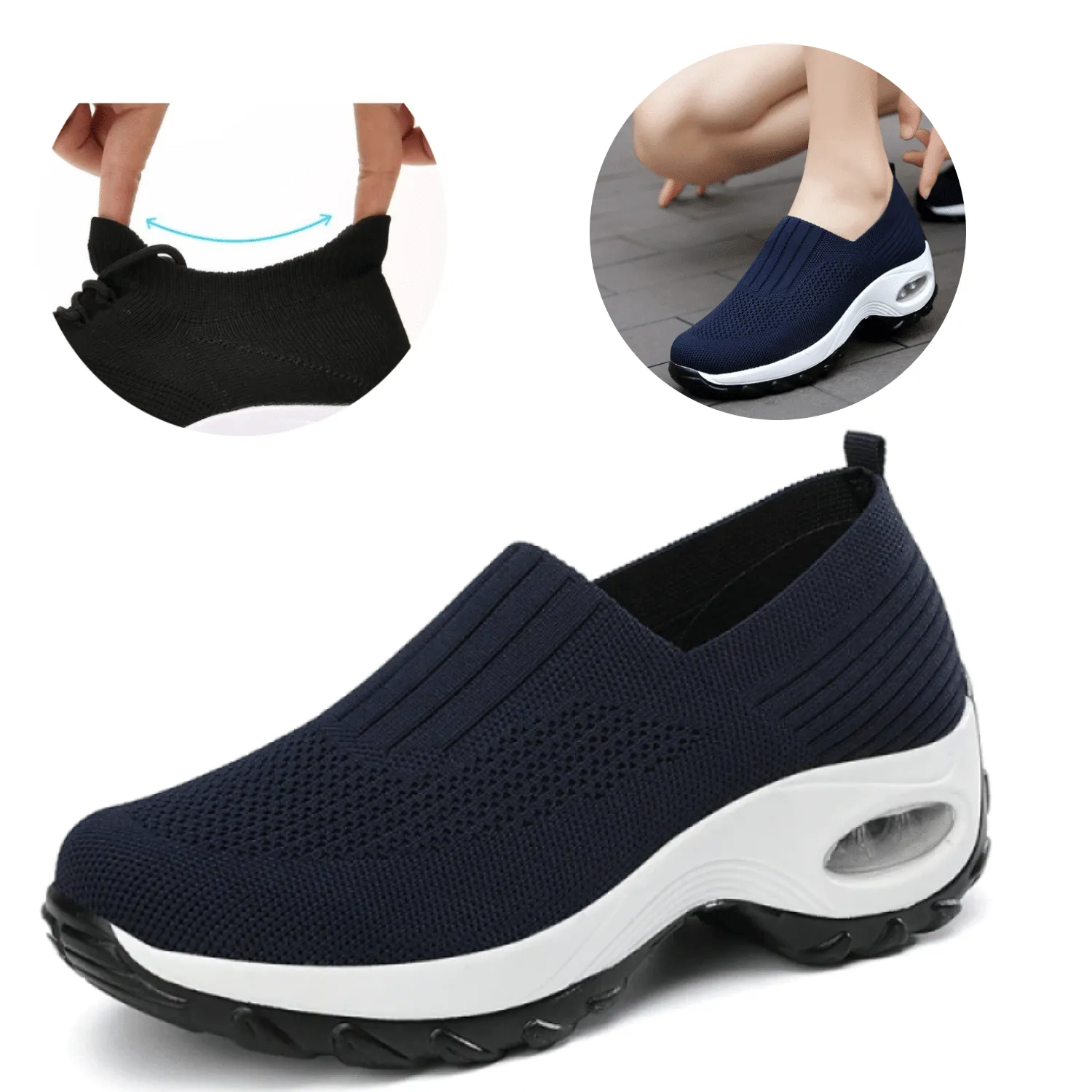 Cilooll Slip On Comfortable Women Walking Running Shoes