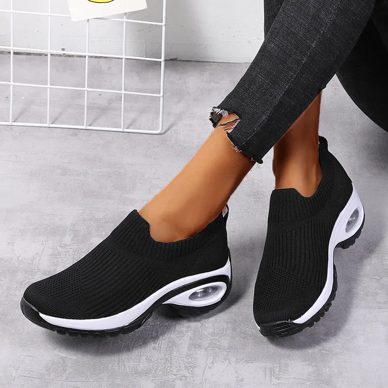 Cilooll Slip On Comfortable Women Walking Running Shoes