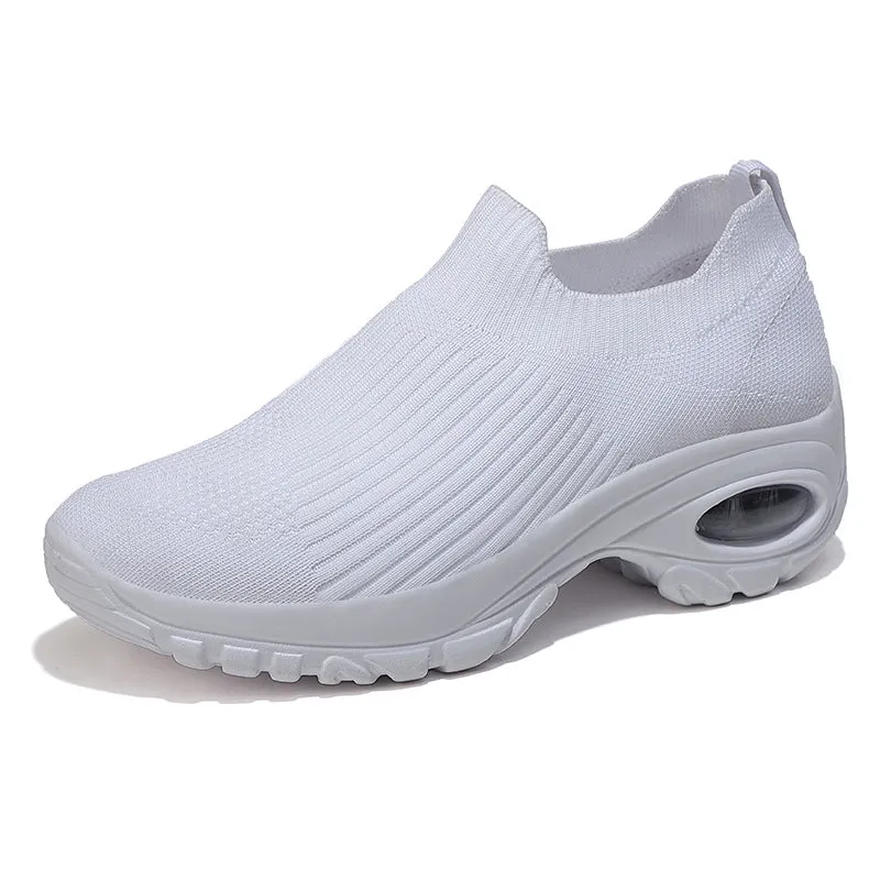 Cilooll Slip On Comfortable Women Walking Running Shoes