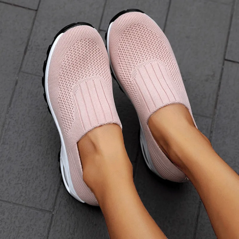 Cilooll Slip On Comfortable Women Walking Running Shoes