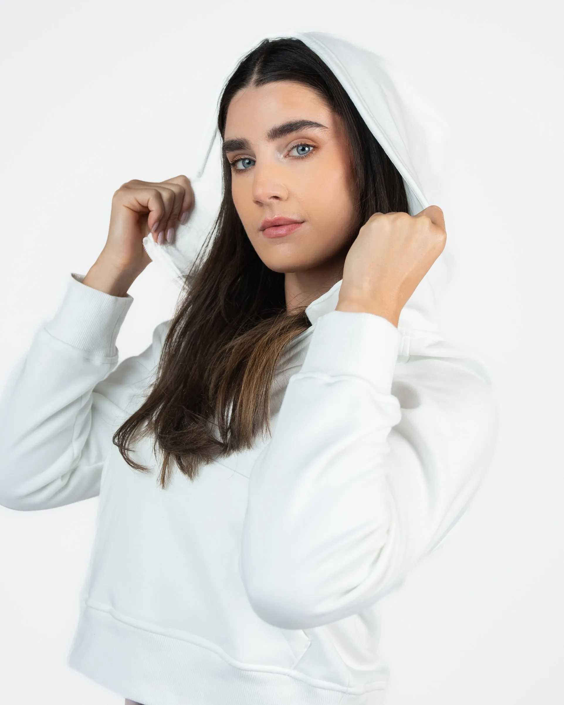 Classic Half Zip Up Hoodie - Sweet Cream