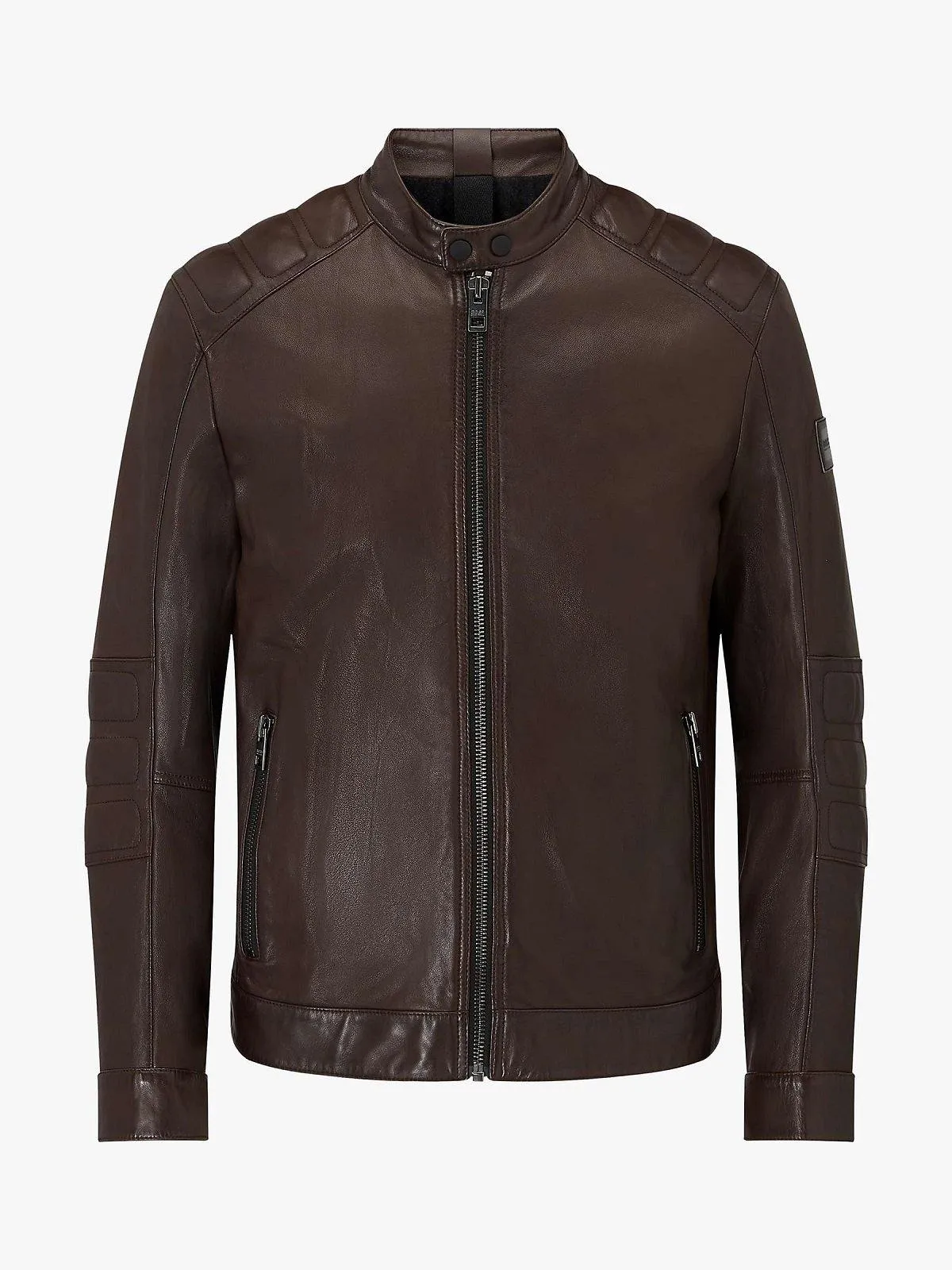 Classic Vintage Brown Leather Biker Jacket for Men