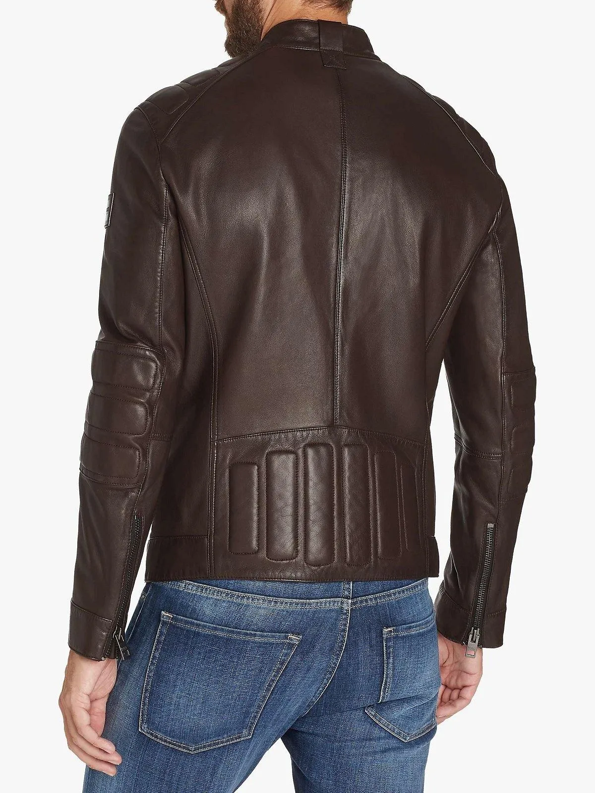 Classic Vintage Brown Leather Biker Jacket for Men