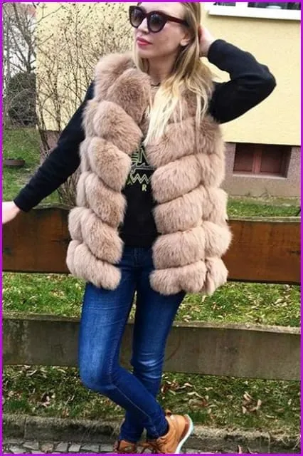 Classical Vulpes Fox Fur Gilet DO967