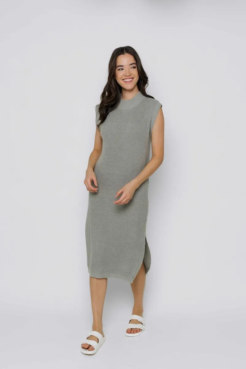 Cleo Sleeveless Sweater Dress - Eucalyptus