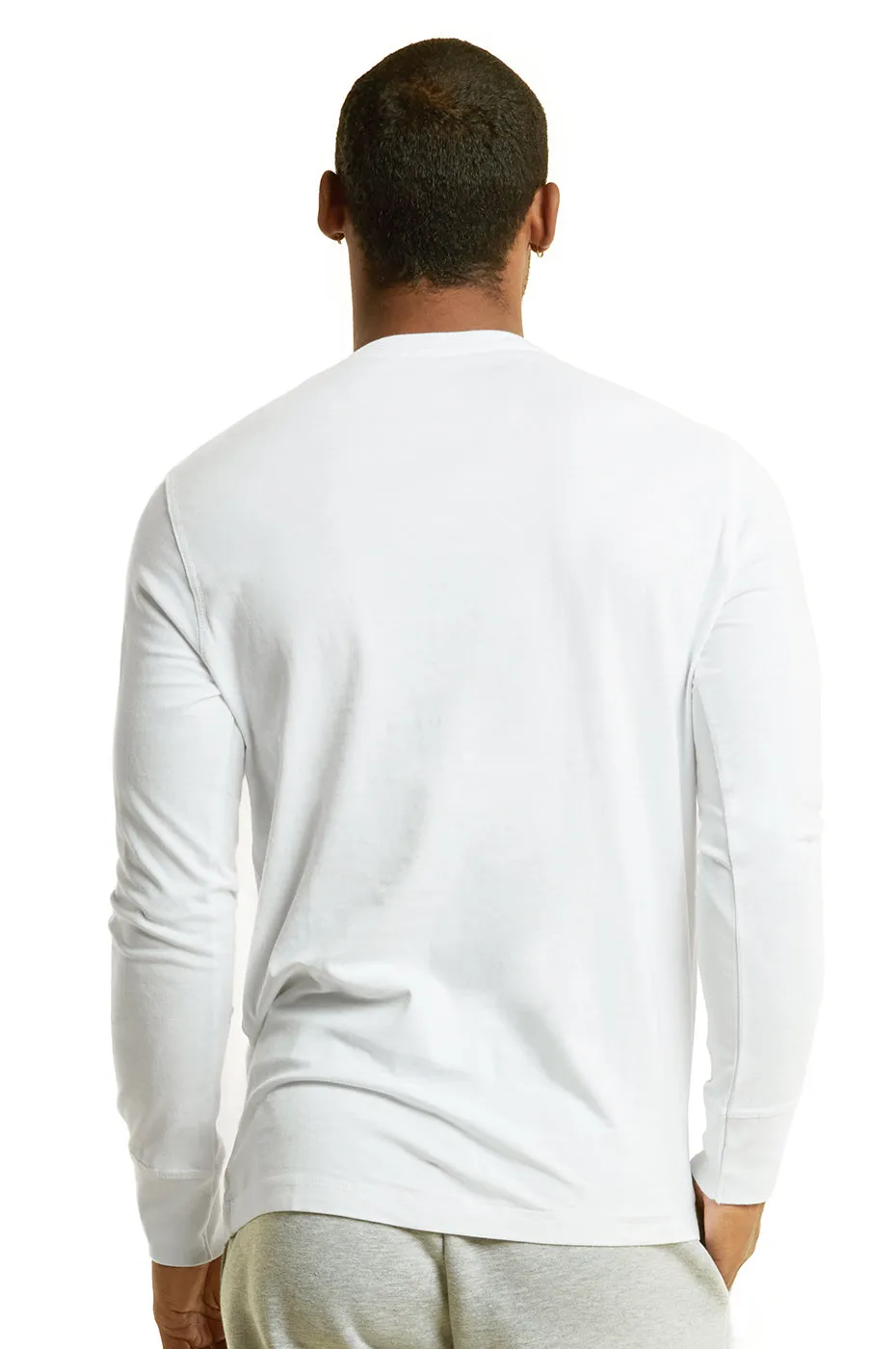 COTTONBELL MEN'S HENLEY SHIRT (MHS001C_WHITE)