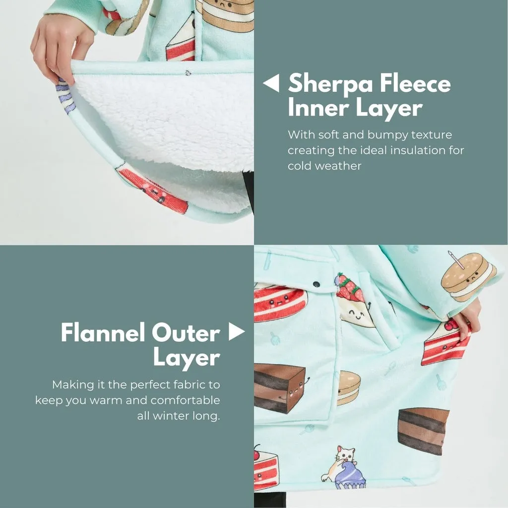 Cozy Sherpa Fleece Hoodie Blanket with Pockets – Gominimo