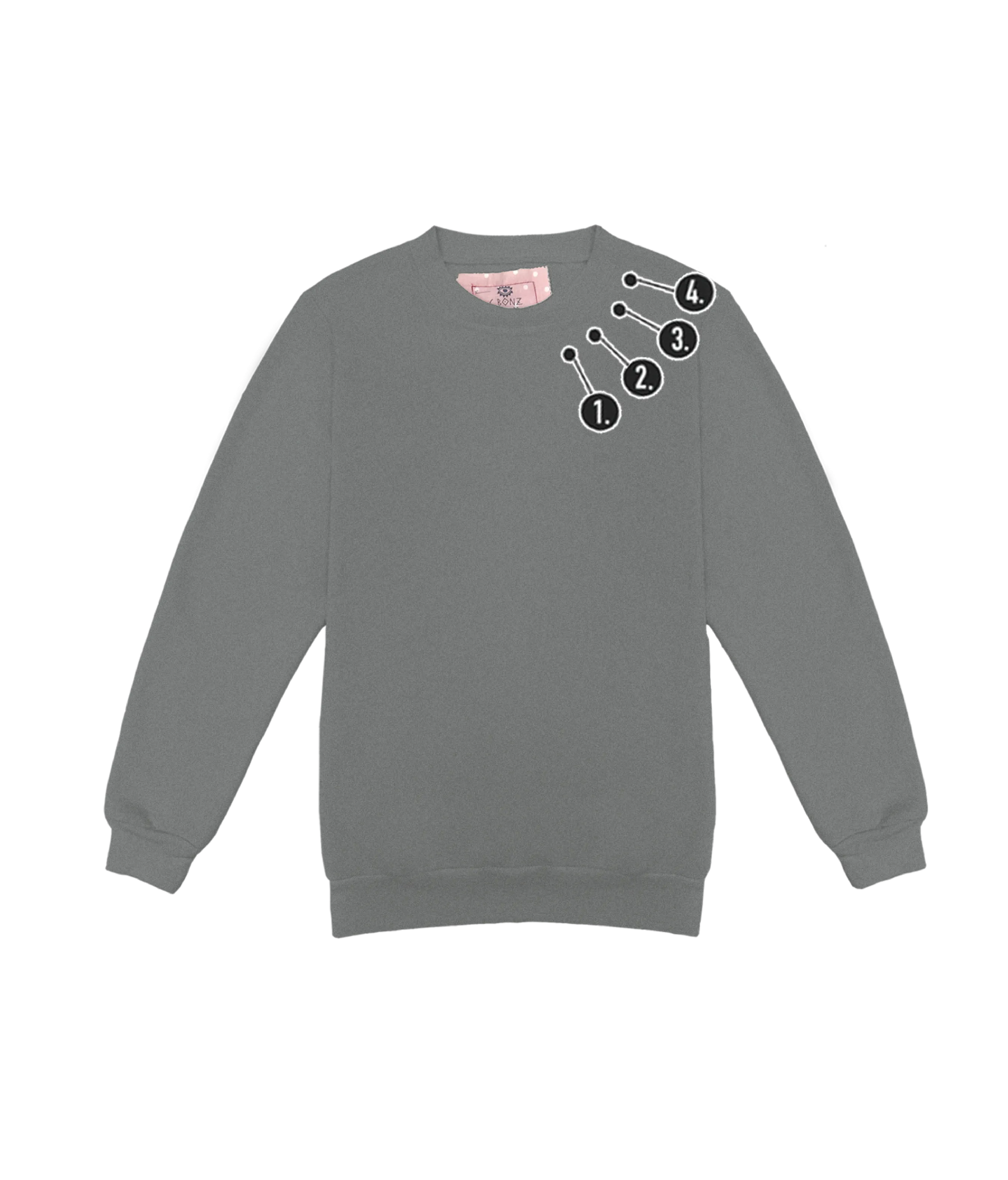 Custom Neck Mini Embroidery Unisex Crew Pullover