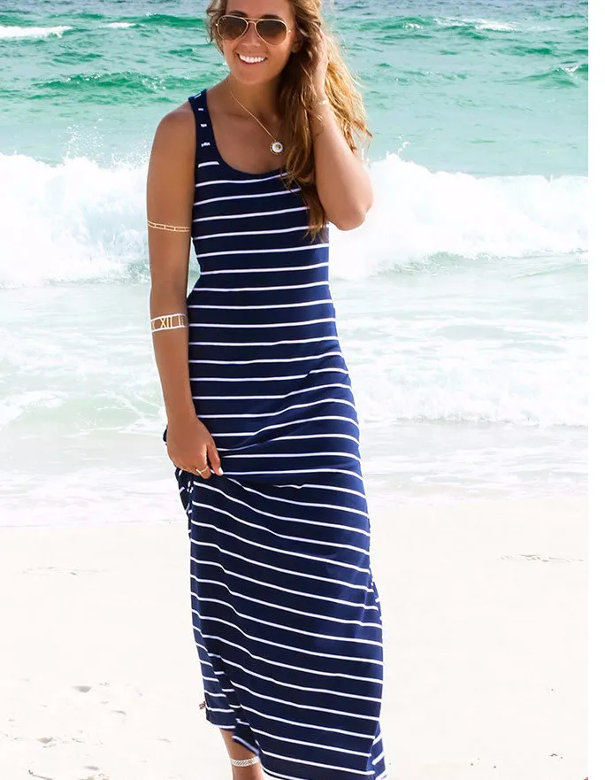 Dancing On Air Striped Knit Midi Dress