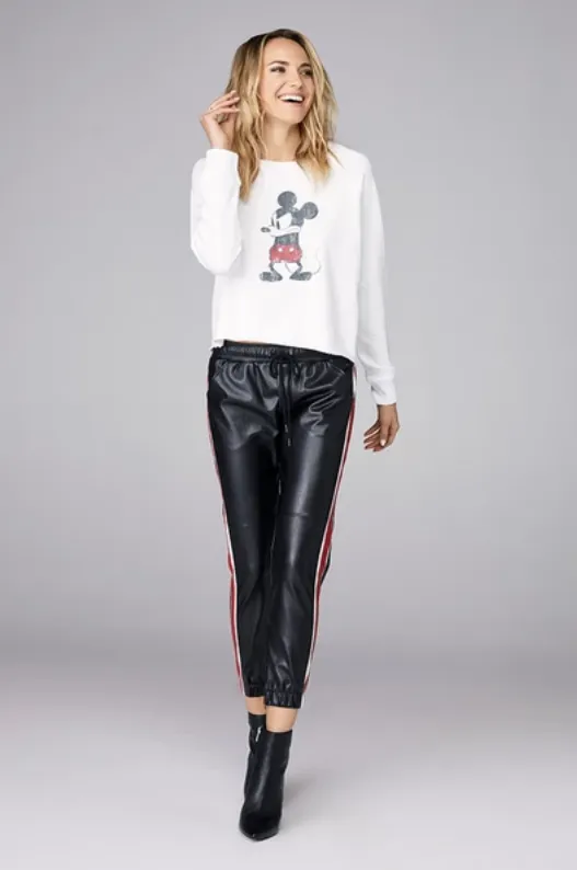 David Lerner - Angry Mickey Raw Edge Pullover in Soft White