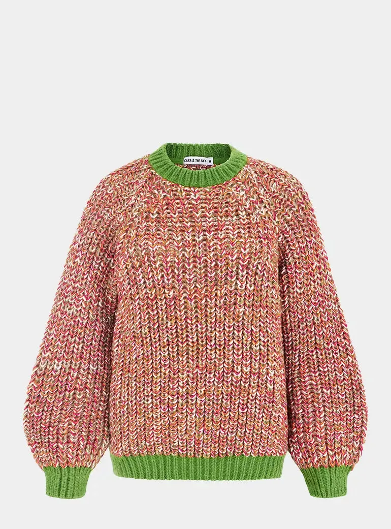 Debbie Twist High Neck Knitted Jumper - Olive Green