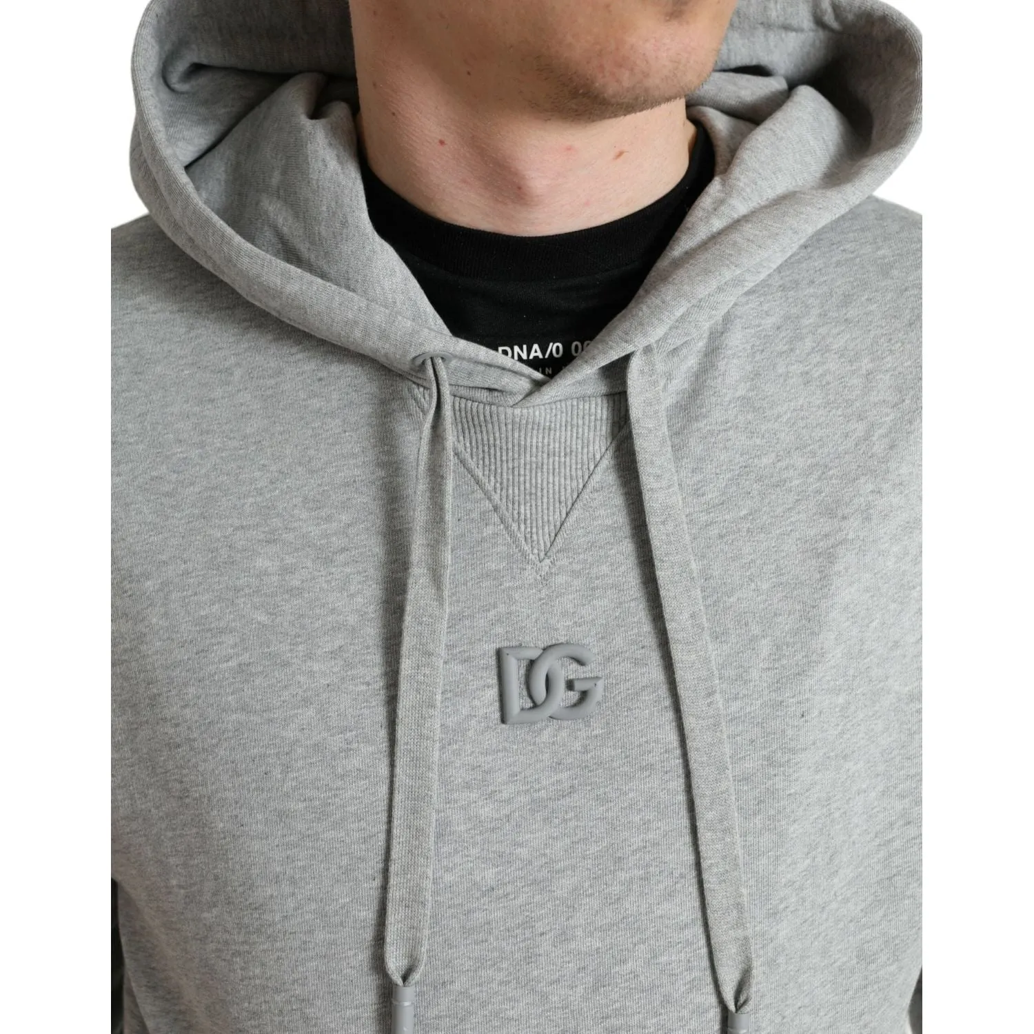 Dolce & Gabbana Chic Gray Logo Hooded Cotton Sweater