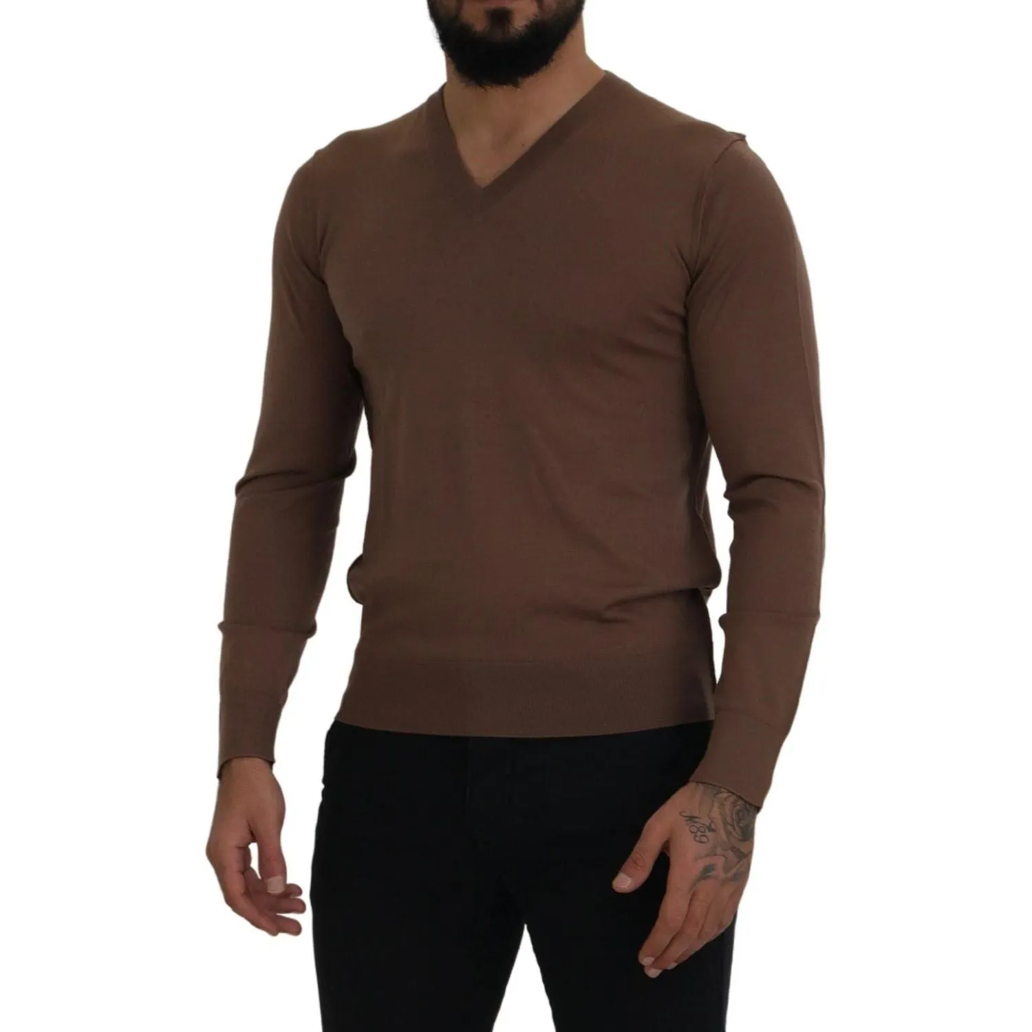 Dolce & Gabbana Elegant Virgin Wool V-Neck Pullover Sweater