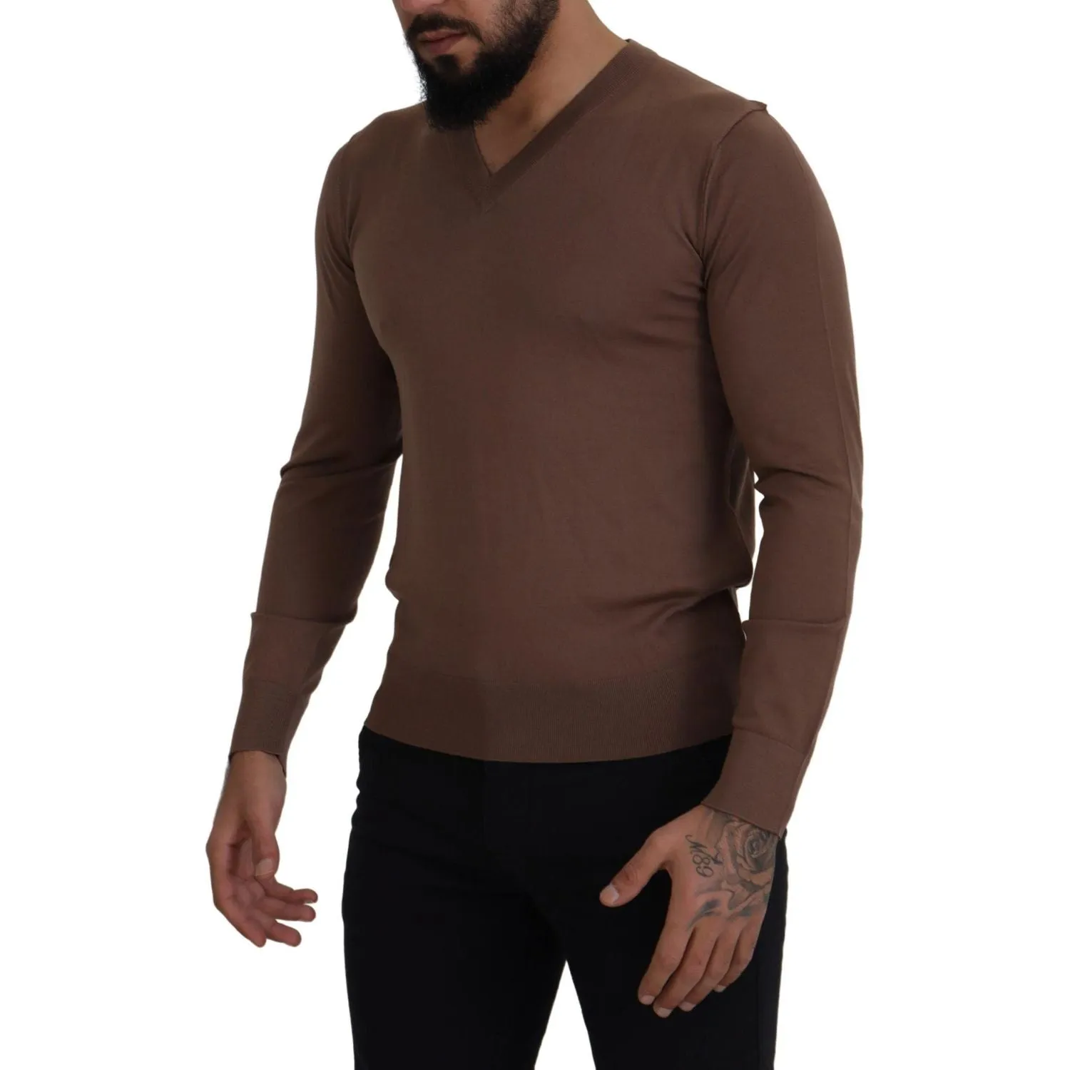 Dolce & Gabbana Elegant Virgin Wool V-Neck Pullover Sweater