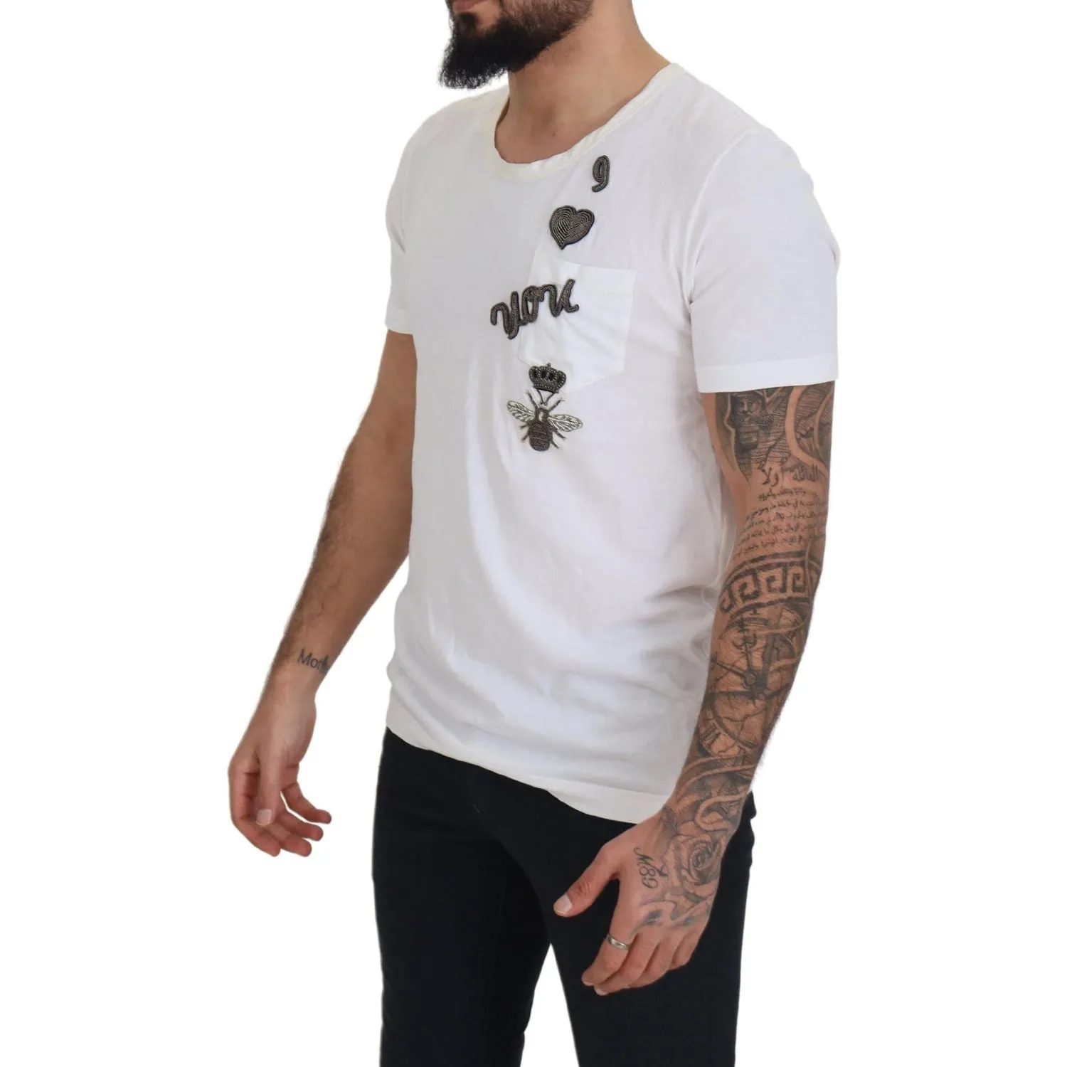 Dolce & Gabbana Elegant White Crewneck Cotton Silk Tee