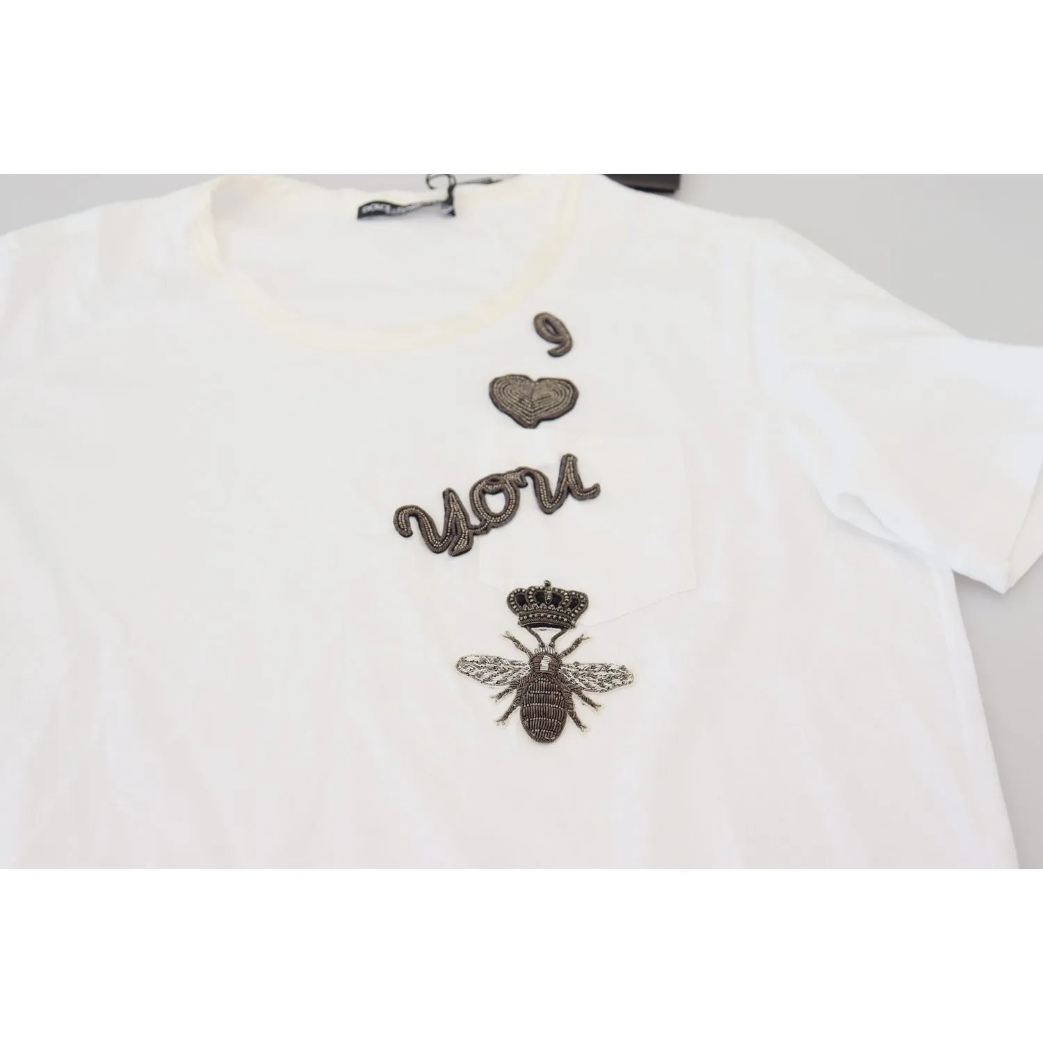 Dolce & Gabbana Elegant White Crewneck Cotton Silk Tee