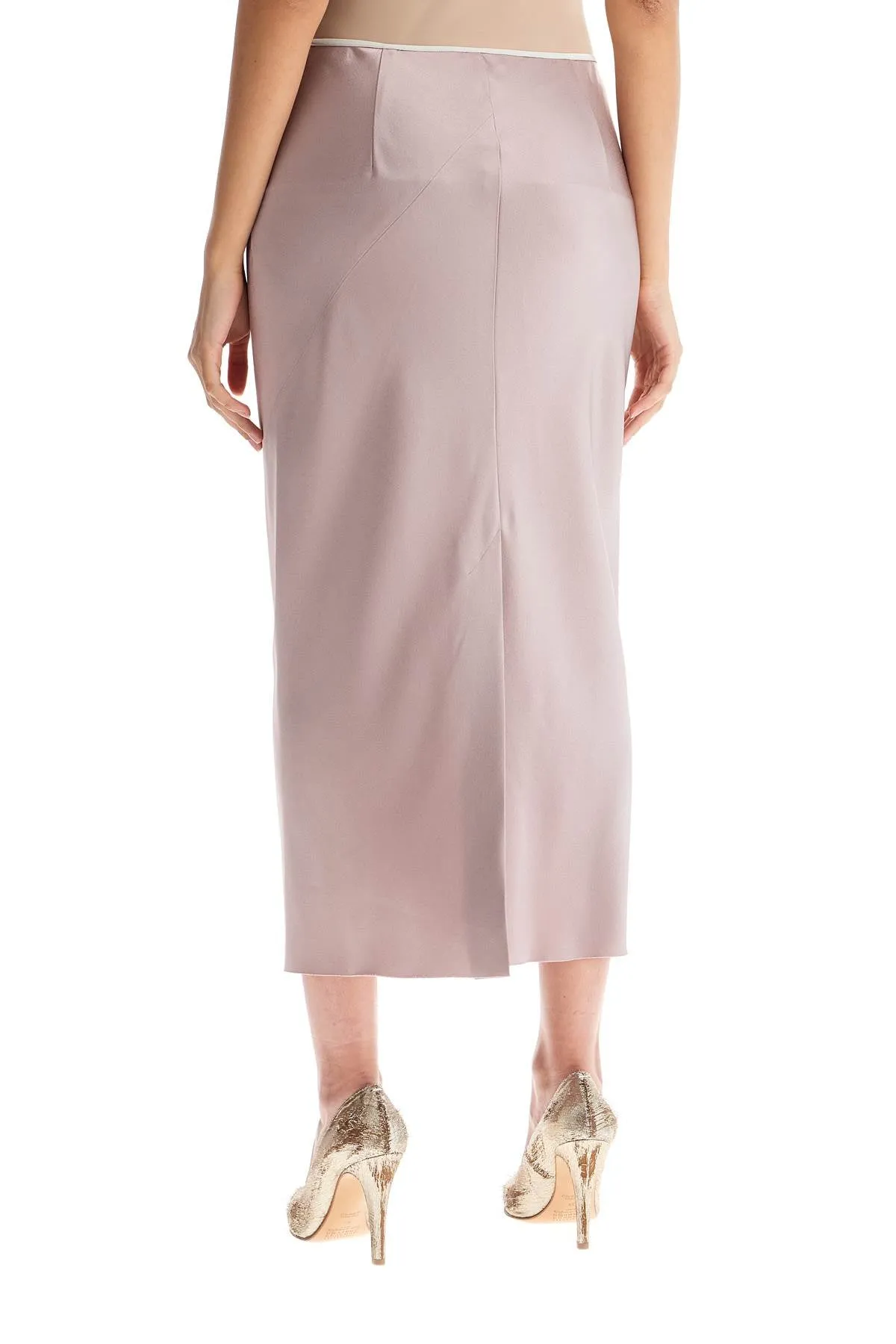 Dries Van Noten Satin Midi Skirt In Seven (Size - 38)