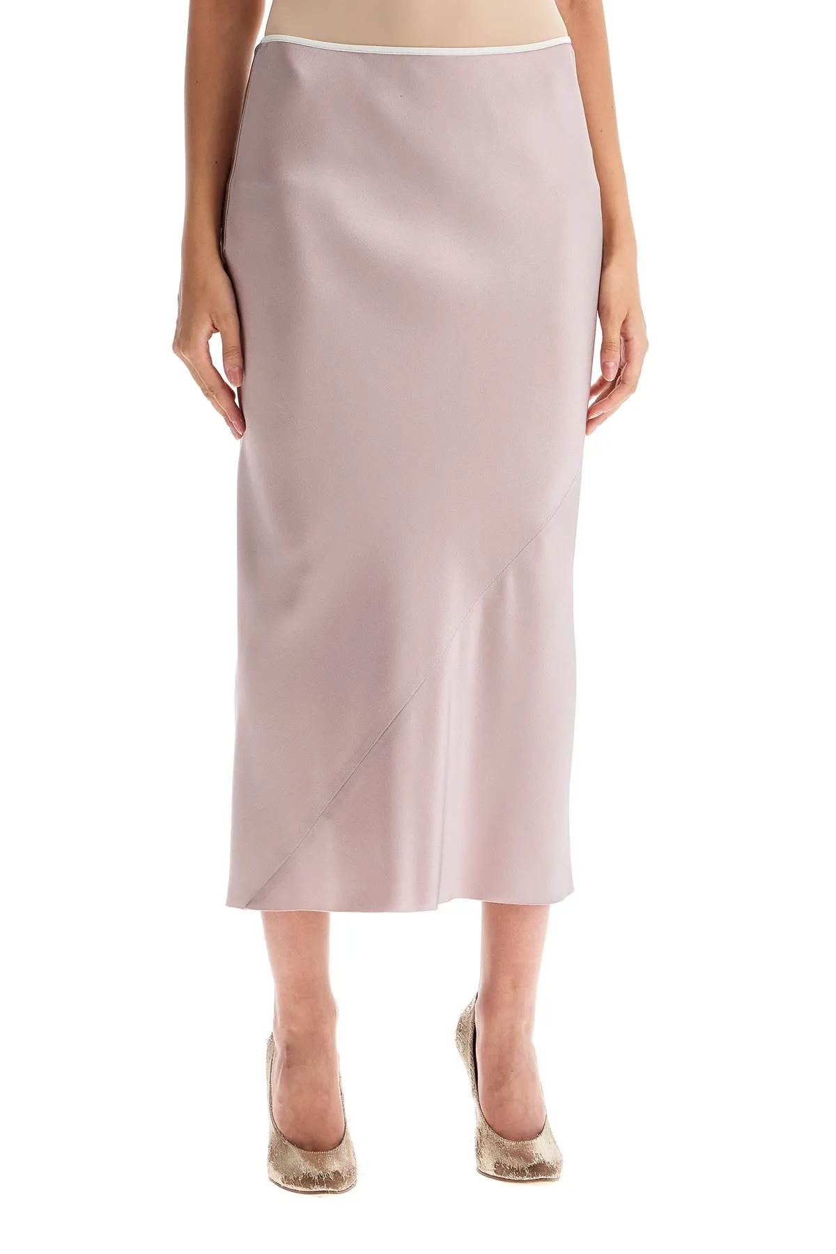 Dries Van Noten Satin Midi Skirt In Seven (Size - 38)