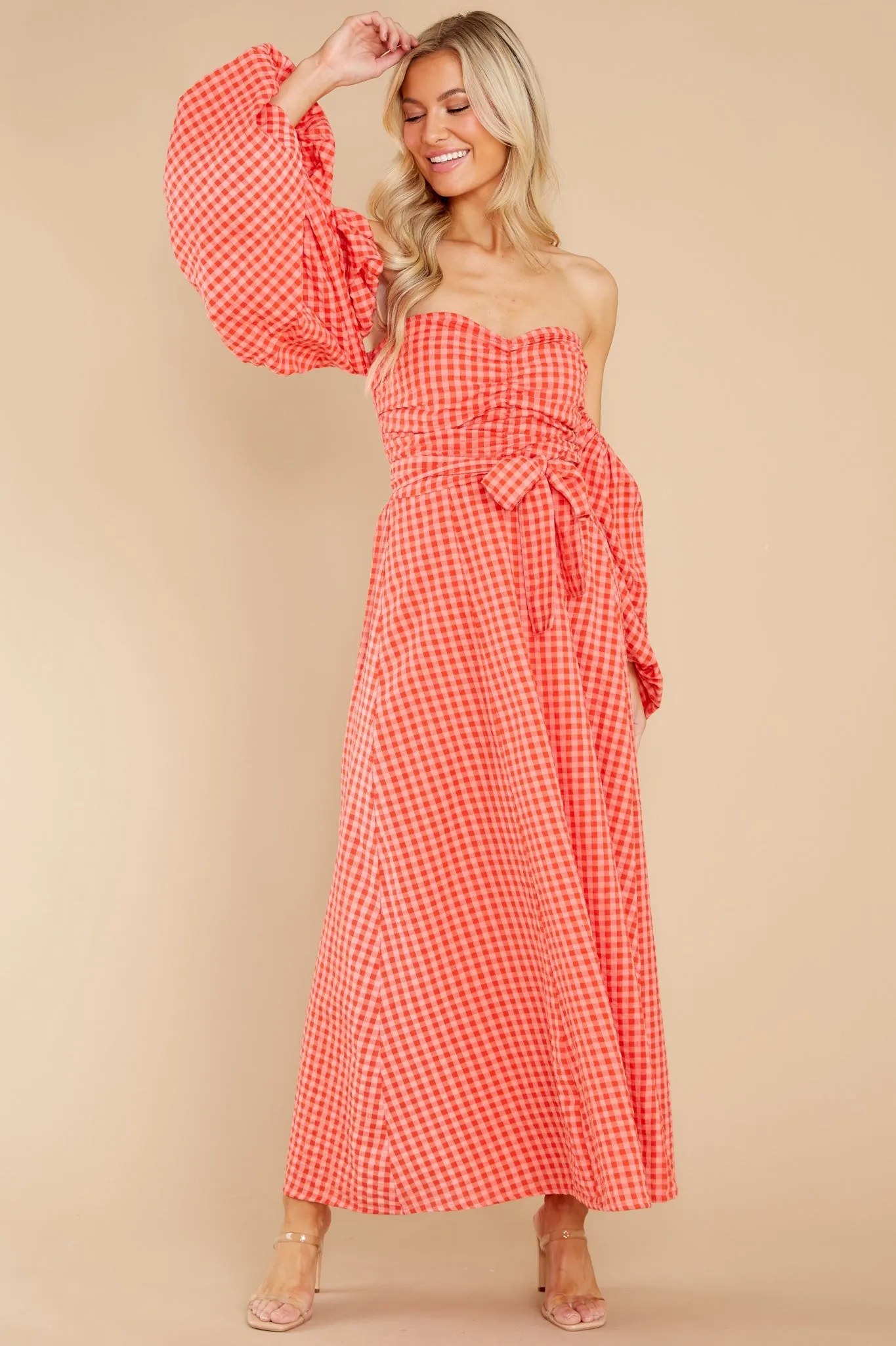 Emilia Gingham Fall Long Dress