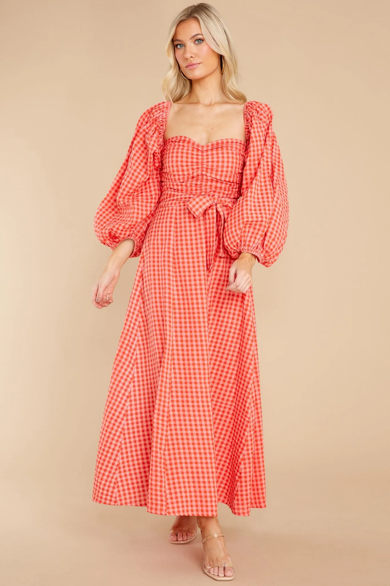 Emilia Gingham Fall Long Dress