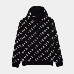 Essentials AOP Fleece Pullover Mens Hoodie (Black)