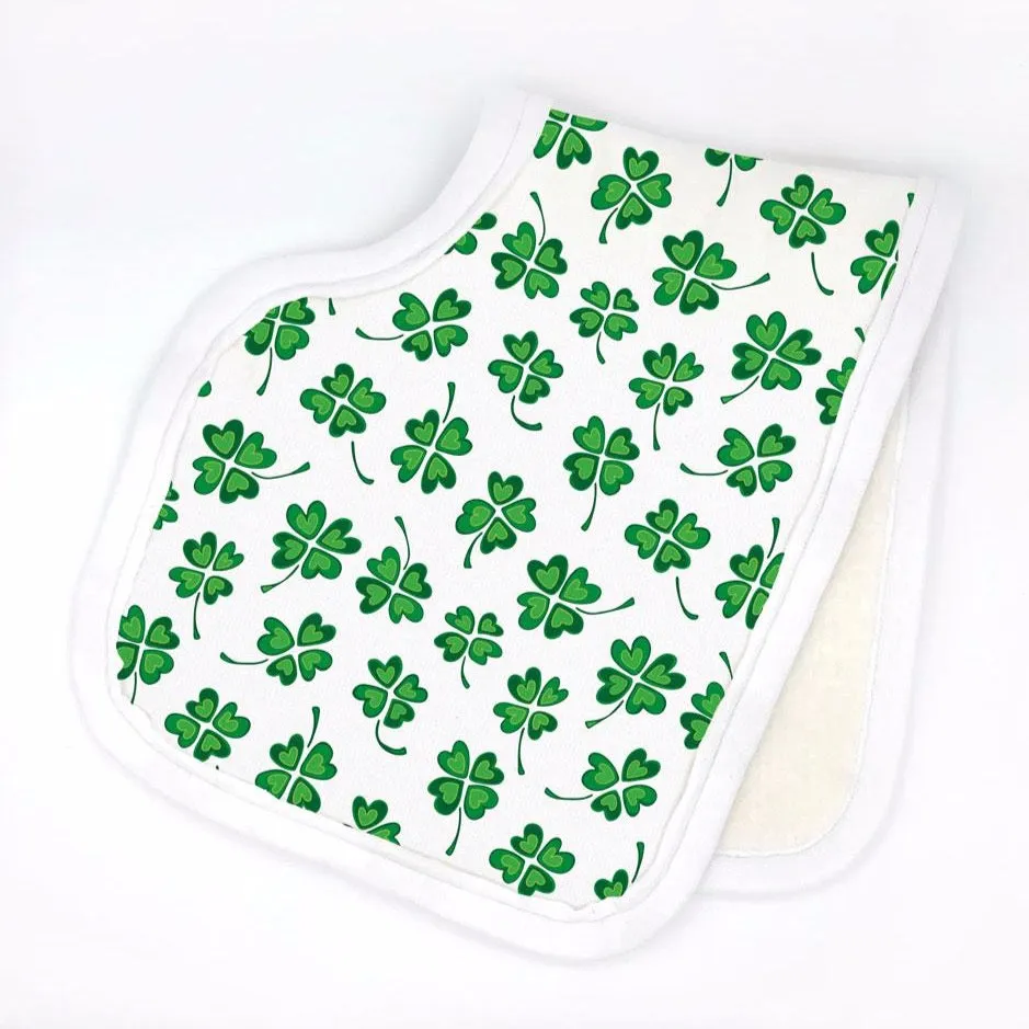 Feeling Lucky Four-Leaf Clover Burp Cloth - Organic Cotton