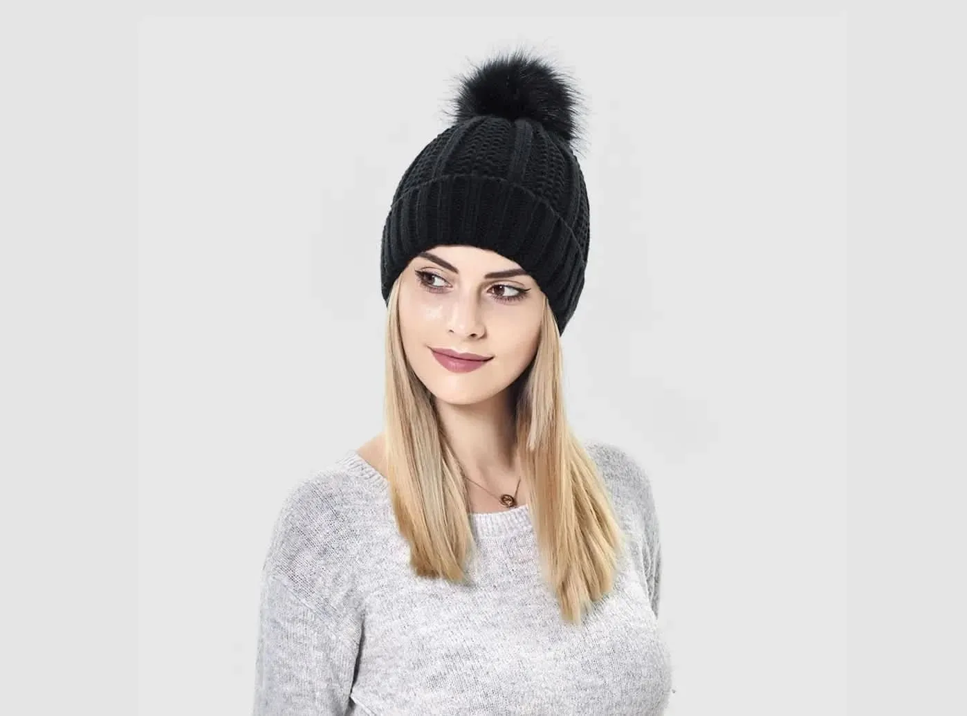 FitVille Women's Pom-Pom Knit Beanie