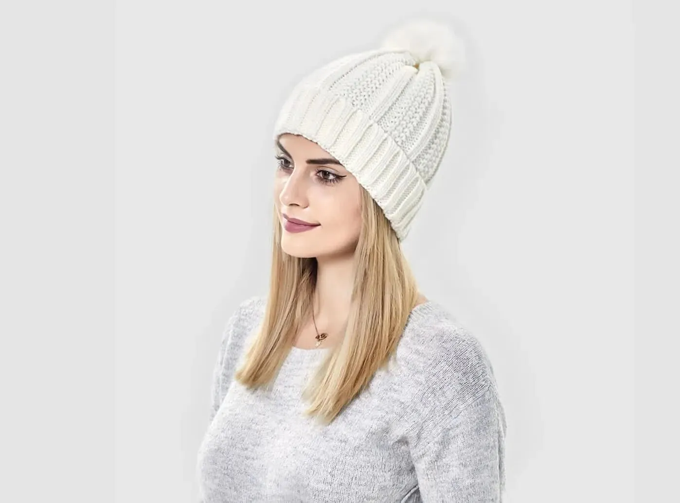 FitVille Women's Pom-Pom Knit Beanie