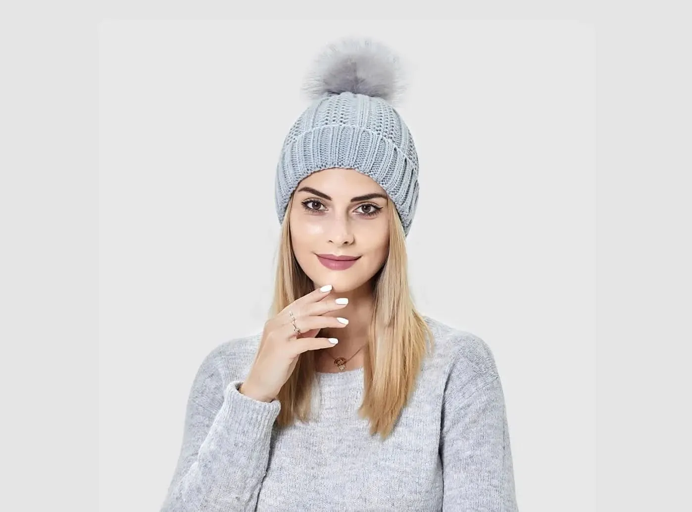 FitVille Women's Pom-Pom Knit Beanie