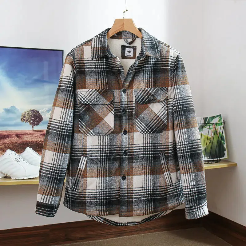 Flannel Velvet Sherpa Plaid Jacket