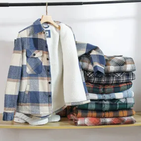 Flannel Velvet Sherpa Plaid Jacket