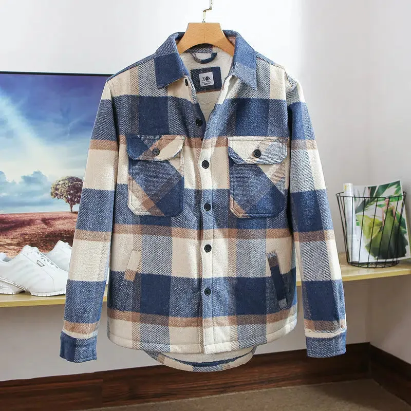 Flannel Velvet Sherpa Plaid Jacket