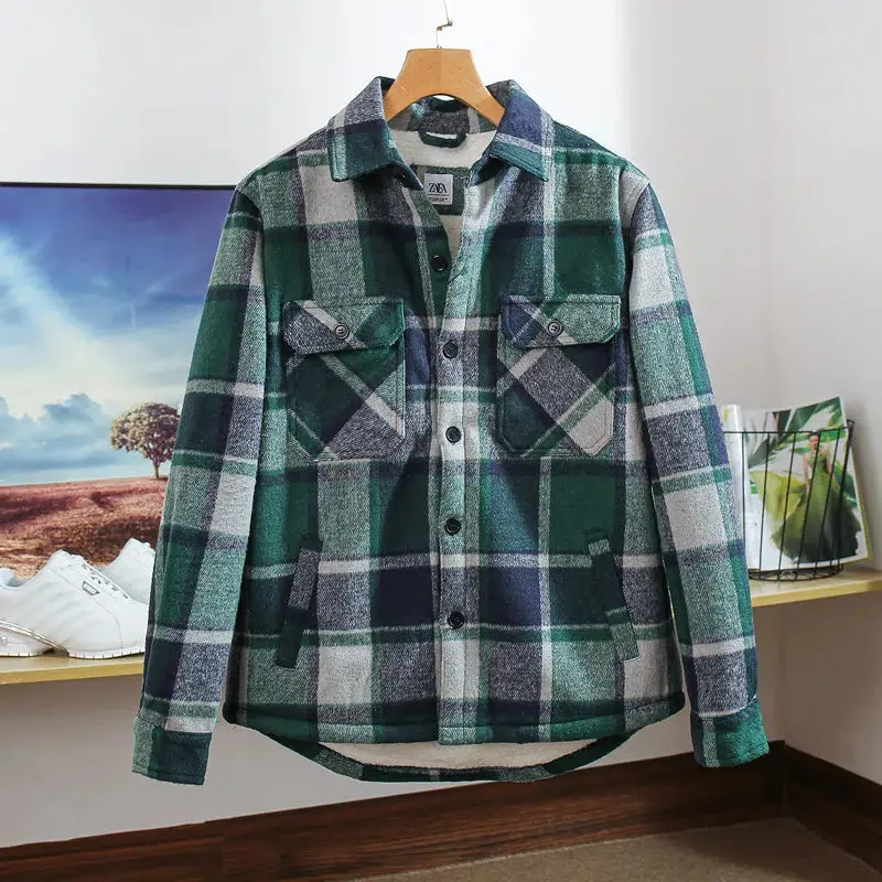 Flannel Velvet Sherpa Plaid Jacket