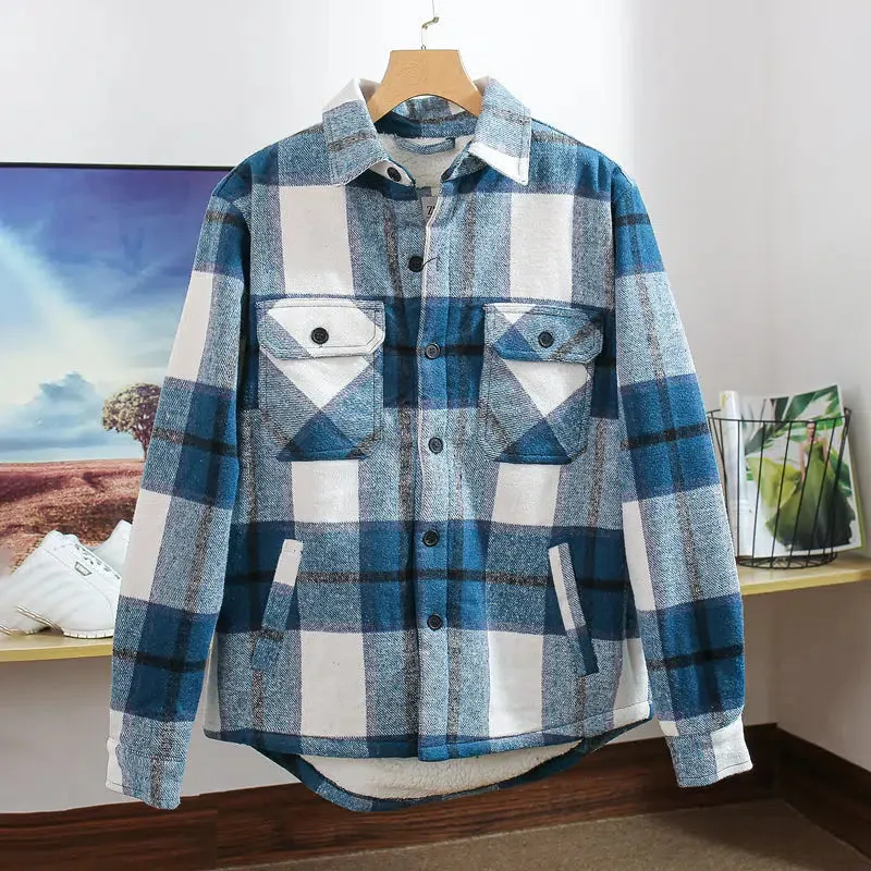 Flannel Velvet Sherpa Plaid Jacket