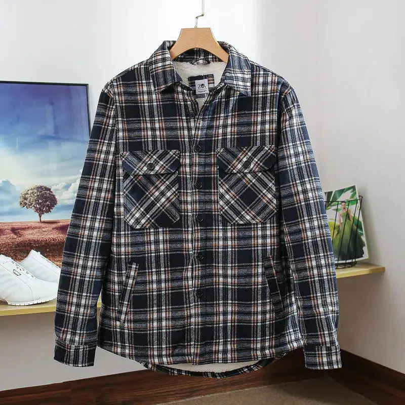 Flannel Velvet Sherpa Plaid Jacket