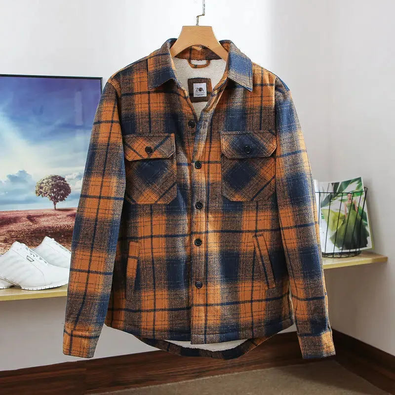 Flannel Velvet Sherpa Plaid Jacket