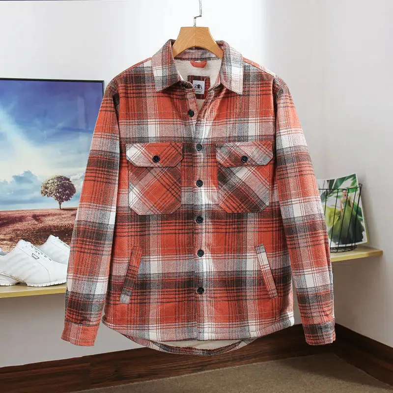 Flannel Velvet Sherpa Plaid Jacket