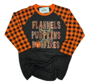 Flannels Hayrides Pumpkins Sweaters Bonfires Tee HTV079