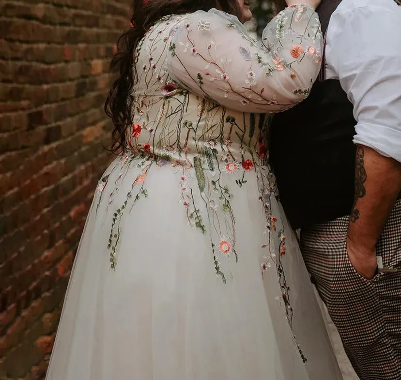 Floral Embroidered Wedding Gown All Sizes