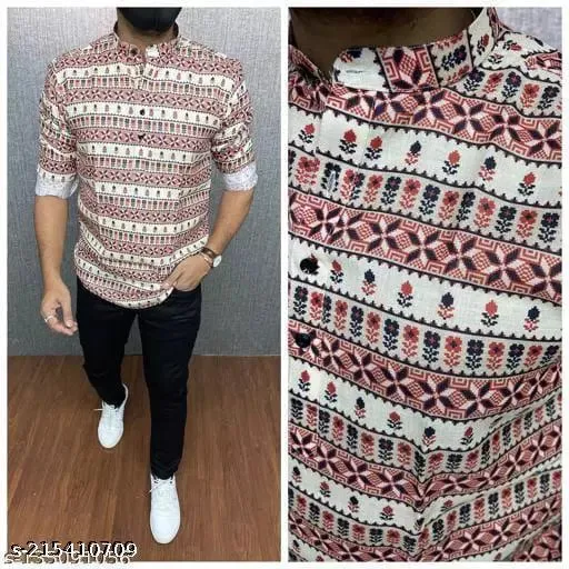 FULL SLEEVE PRINTED RAYON SHIRT FOR MEN GV 62