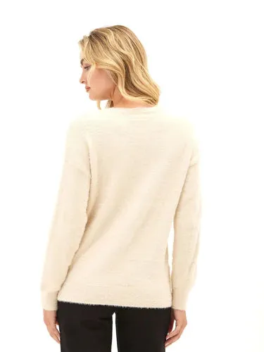 Fuzzy Knit Grapic Pullover