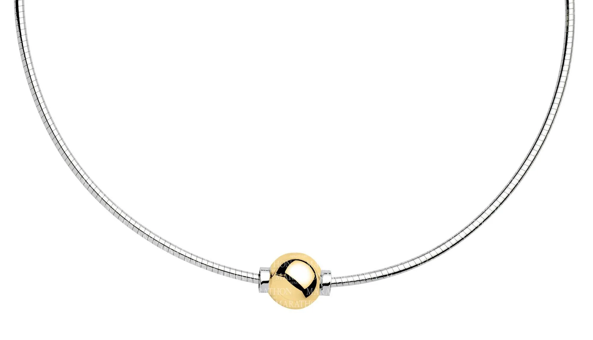 Genuine Sterling Silver Cape Cod Necklace with 14k Polished Yellow Gold Bead