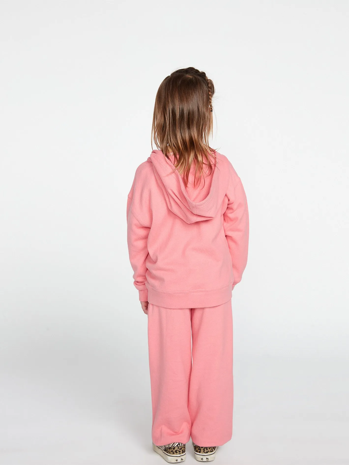 Girls Lived In Lounge Zip Fleece - Coral Haze